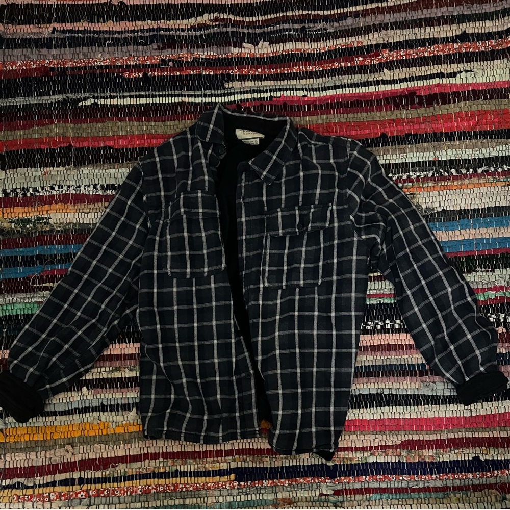 Boston Traders Navy Blue and White Flannel Jacket